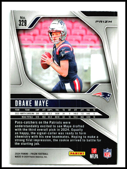 2024 Panini Prizm Lazer #329 Drake Maye Rookie New England Patriots