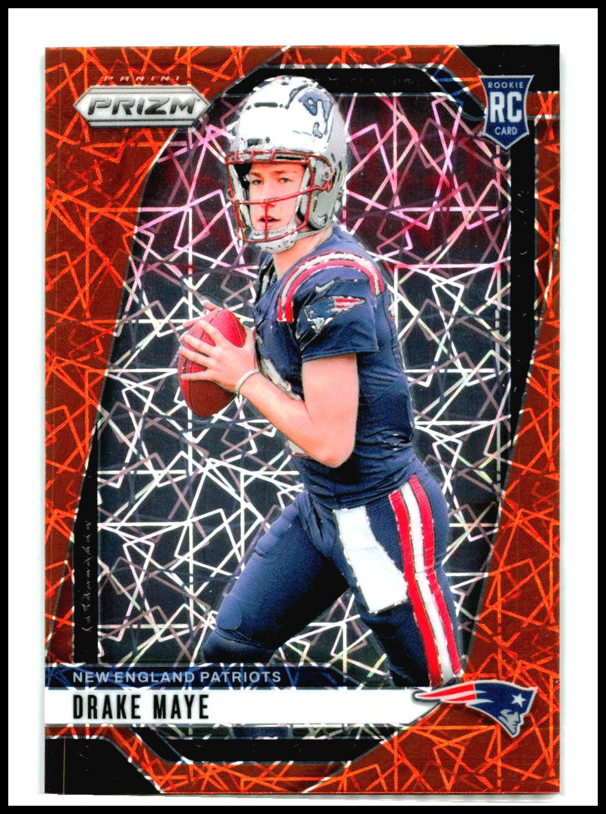 2024 Panini Prizm Lazer #329 Drake Maye Rookie New England Patriots