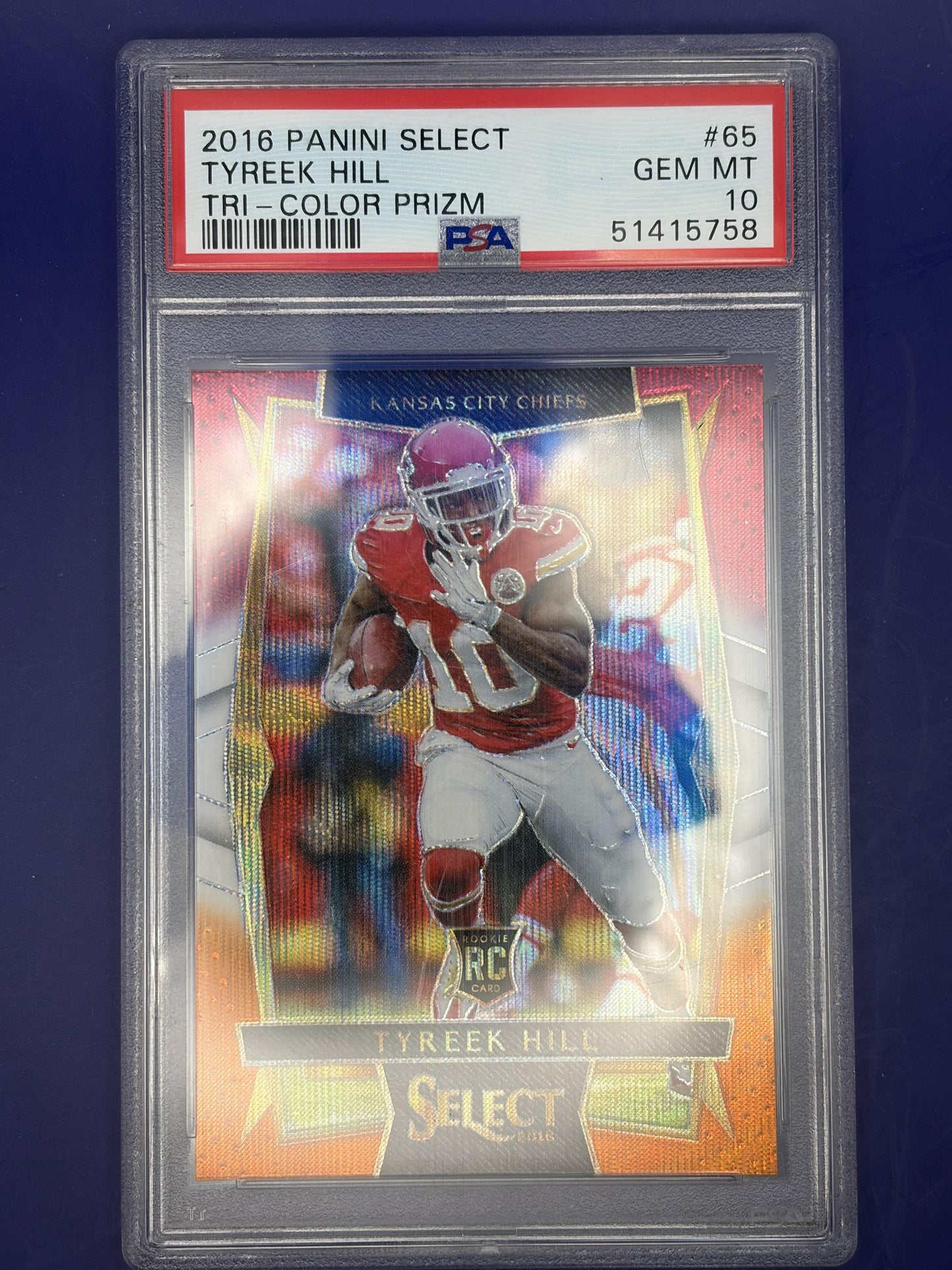 2016 Panini Select Tri-Color Prizm #65 Tyreek Hill