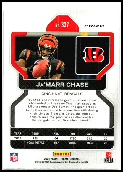 2021 Panini Prizm Pink #337 Ja'Marr Chase Rookie Cincinnati Bengals