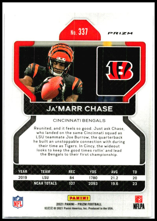 2021 Panini Prizm Pink #337 Ja'Marr Chase Rookie Cincinnati Bengals