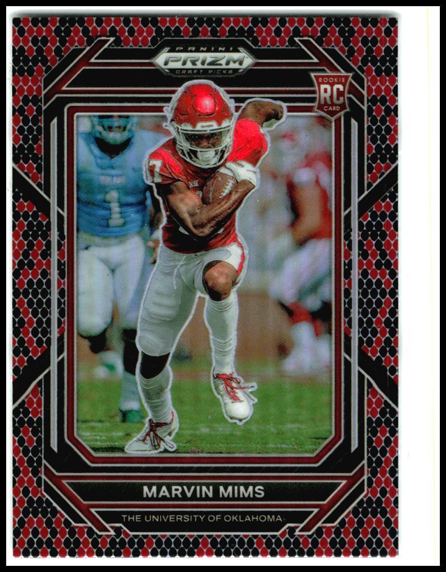 2023 Panini Prizm Draft Picks Prizms Snakeskin #146 Marvin Mims Oklahoma Sooners