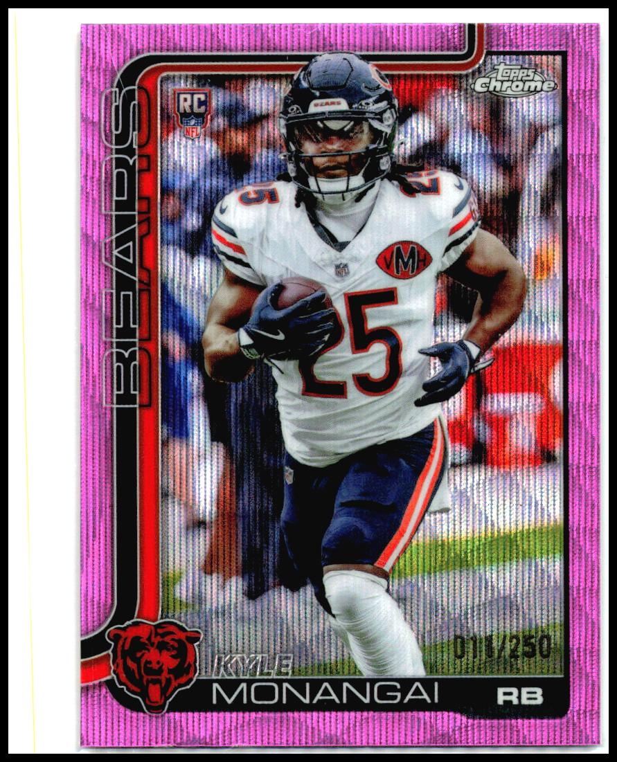 2025 Topps Chrome Pink Wave Refractor #382 Kyle Monangai Rookie Bears