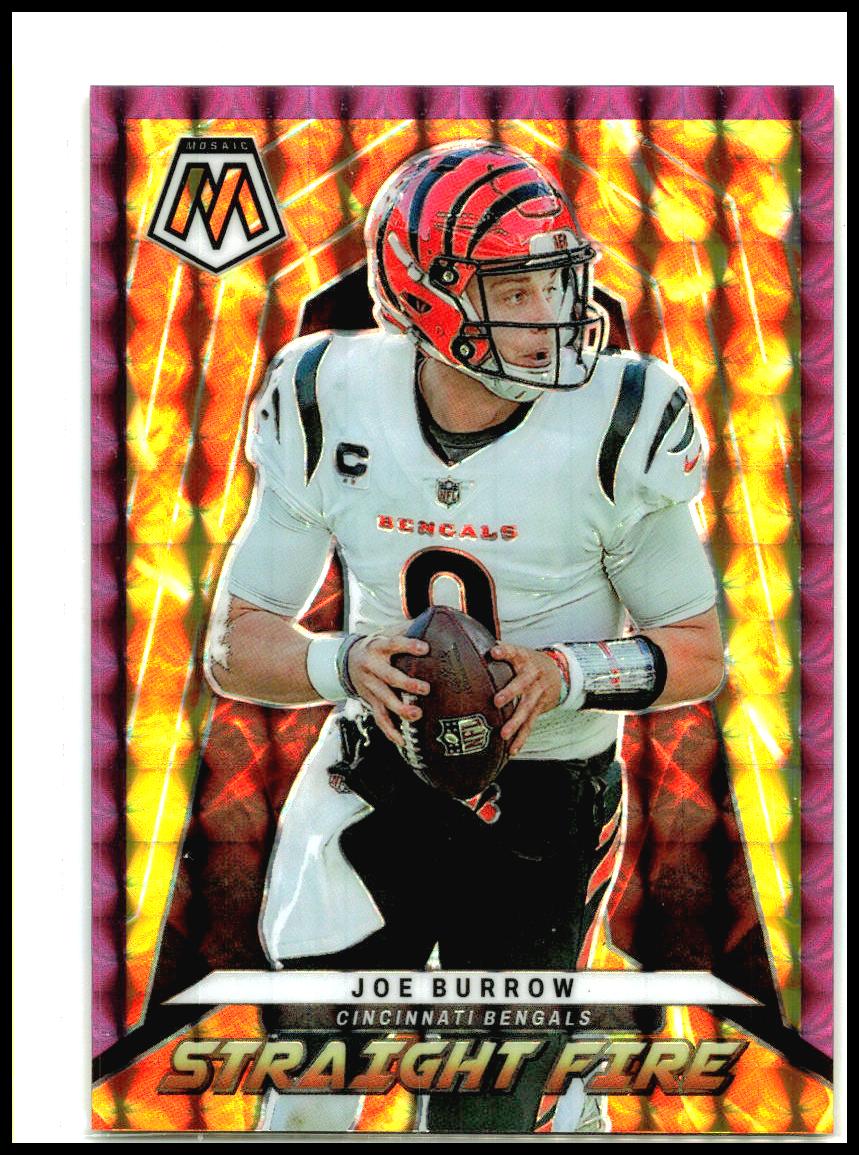 2022 Panini Mosaic Straight Fire Mosaic Purple #SF-2 Joe Burrow Bengals