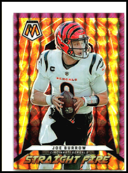 2022 Panini Mosaic Straight Fire Mosaic Purple #SF-2 Joe Burrow Bengals