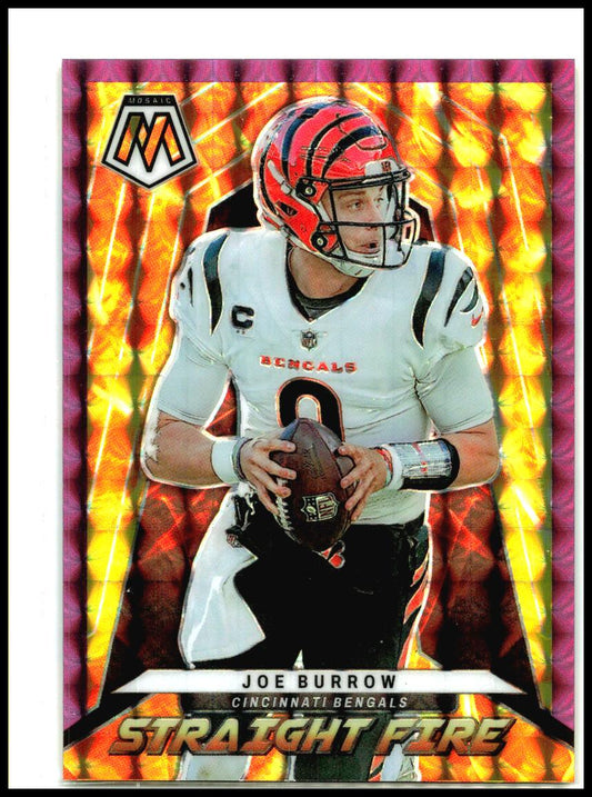 2022 Panini Mosaic Straight Fire Mosaic Purple #SF-2 Joe Burrow Bengals