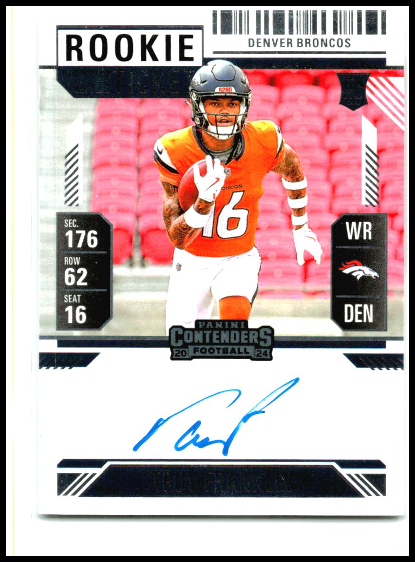 2024 Panini Contenders Ticket Stub #113 Troy Franklin Rookie Auto Broncos