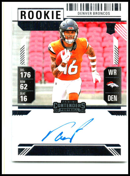 2024 Panini Contenders Ticket Stub #113 Troy Franklin Rookie Auto Broncos