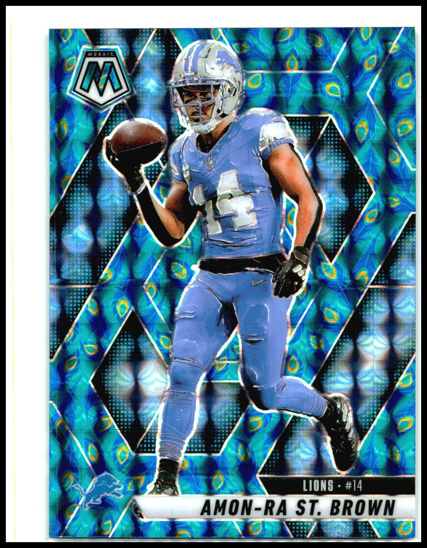 2025 Panini Mosaic Peacock #2 Amon-Ra St. Brown Detroit Lions