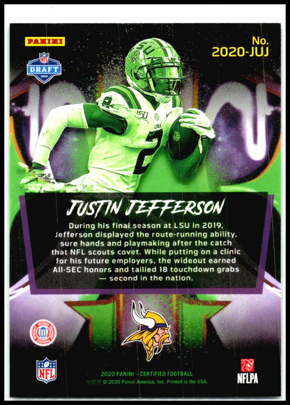 2020 Panini Certified 2020 Mirror Gold #2020-JUJ Justin Jefferson Vikings