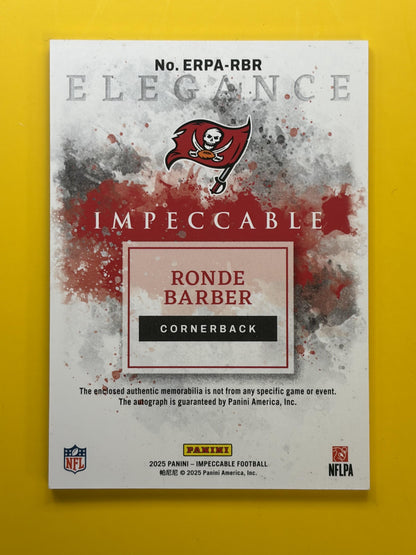 2025 Immaculate Elegance Patch Auto #ERPA-RBR Ronde Barber Auto Buccaneers