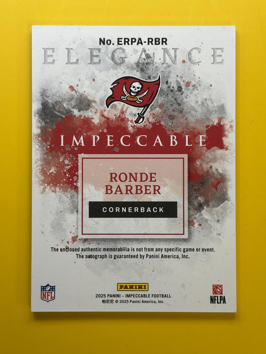 2025 Immaculate Elegance Patch Auto #ERPA-RBR Ronde Barber Auto Buccaneers