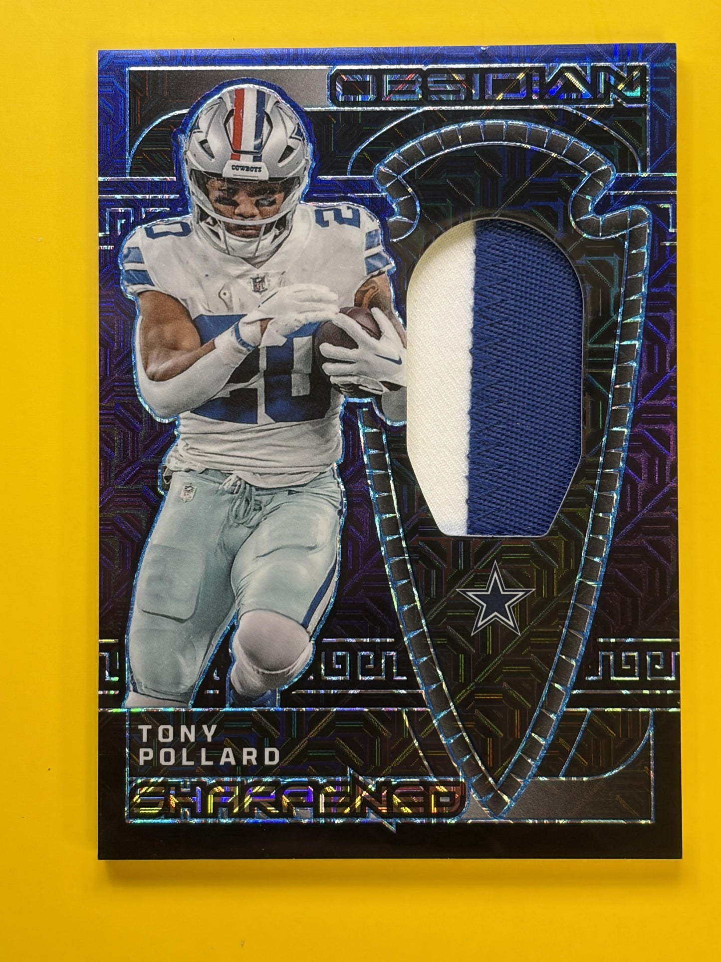 2023 Panini Obsidian Sharpened Swatches #/5 #SSW-TPO Tony Pollard Dallas Cowboys