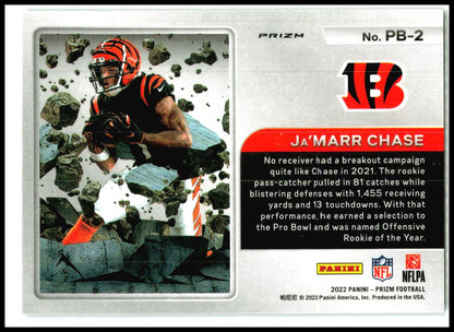 2022 Panini Prizm Prizm Break Prizms No Huddle #PB-2 Ja'Marr Chase Bengals