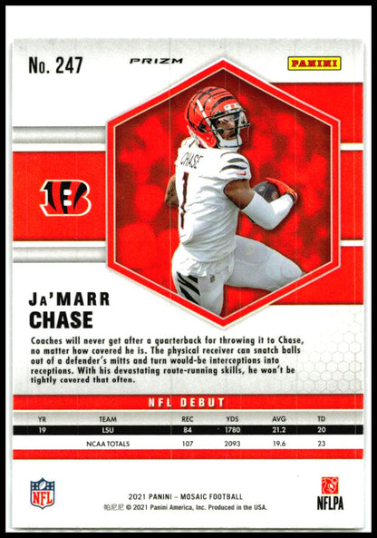 2021 Panini Mosaic Prizm Red #247 Ja'Marr Chase Cincinnati Bengals
