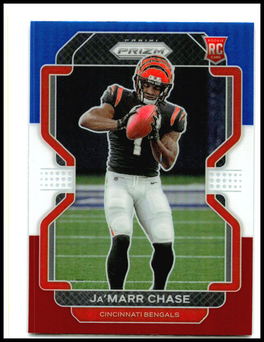 2021 Panini Prizm Red White and Blue #337 Ja'Marr Chase Rookie Bengals