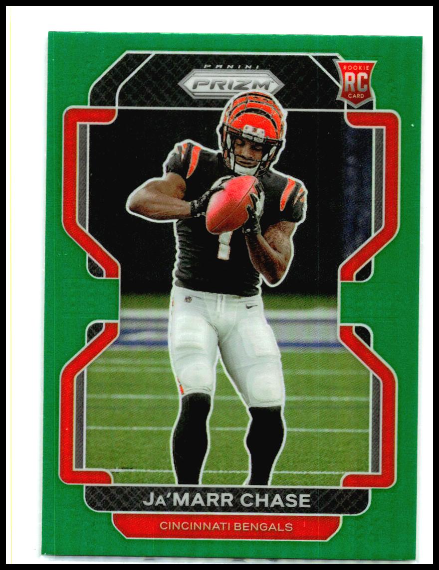 2021 Panini Prizm Green #337 Ja'Marr Chase Rookie Cincinnati Bengals