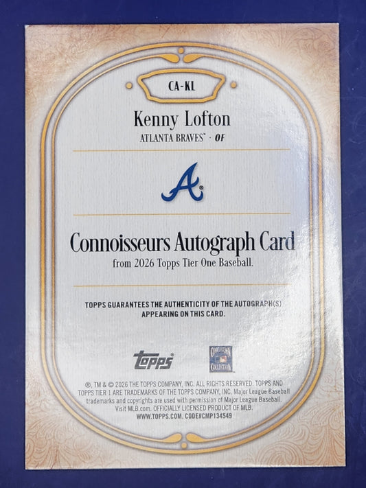 2026 Topps Tier One Blue Auto #/49 #CA-KL Kenny Lofton Auto Braves