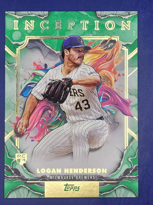 2025 Topps Inception Green #12 Logan Henderson Rookie Milwaukee Brewers