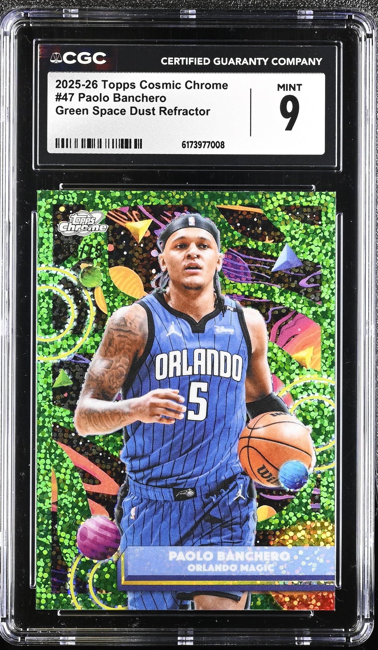 2025-26 Topps Chrome Cosmic Green Space Dust Refractor #47 Paolo Banchero Magic