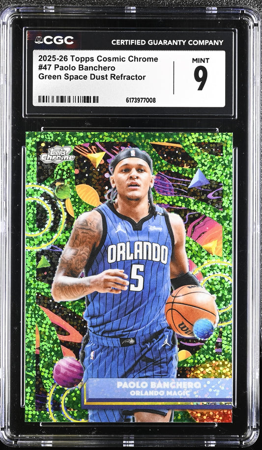 2025-26 Topps Chrome Cosmic Green Space Dust Refractor #47 Paolo Banchero Magic