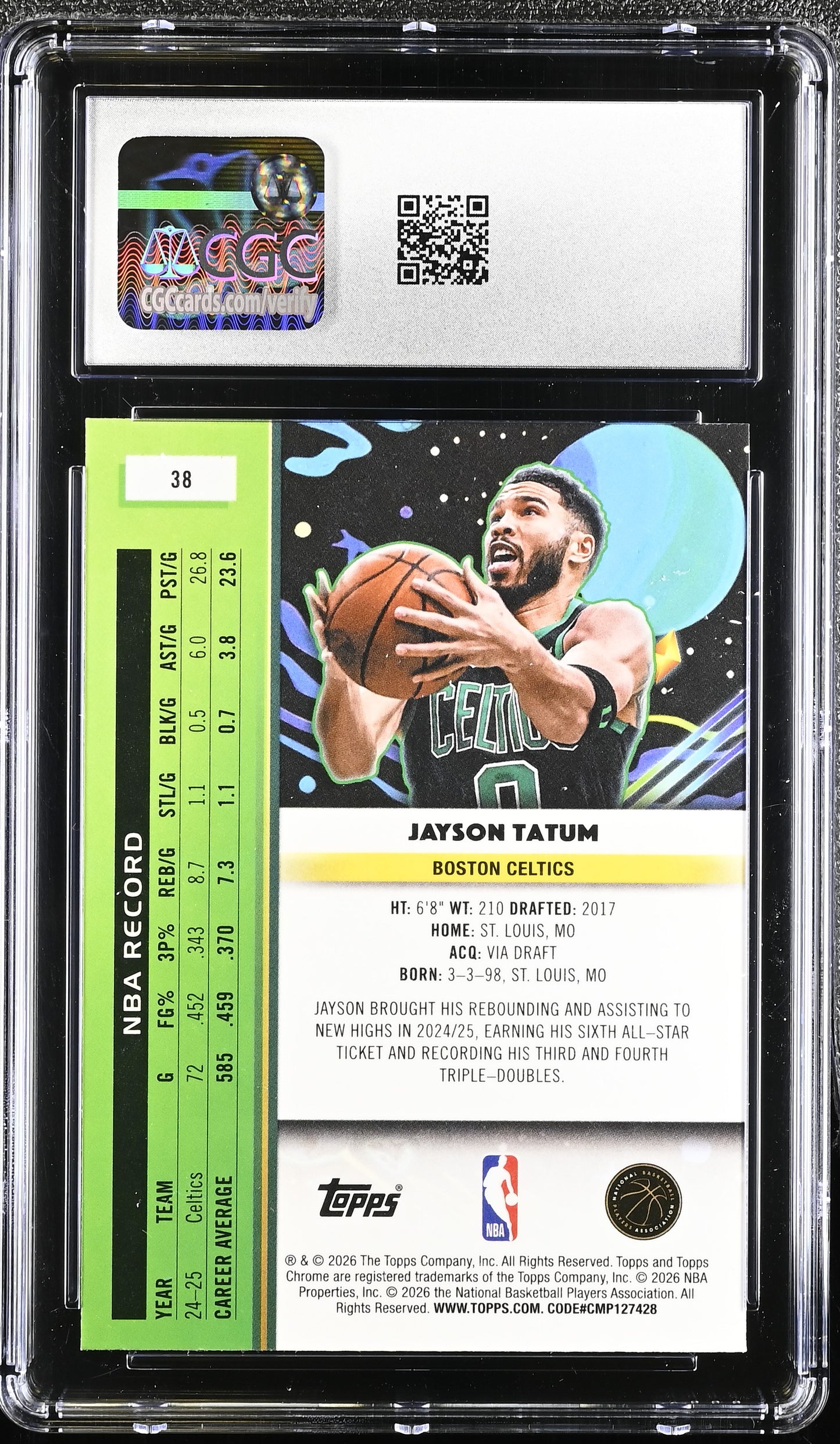 2025-26 Cosmic Chrome #38 Jayson Tatum