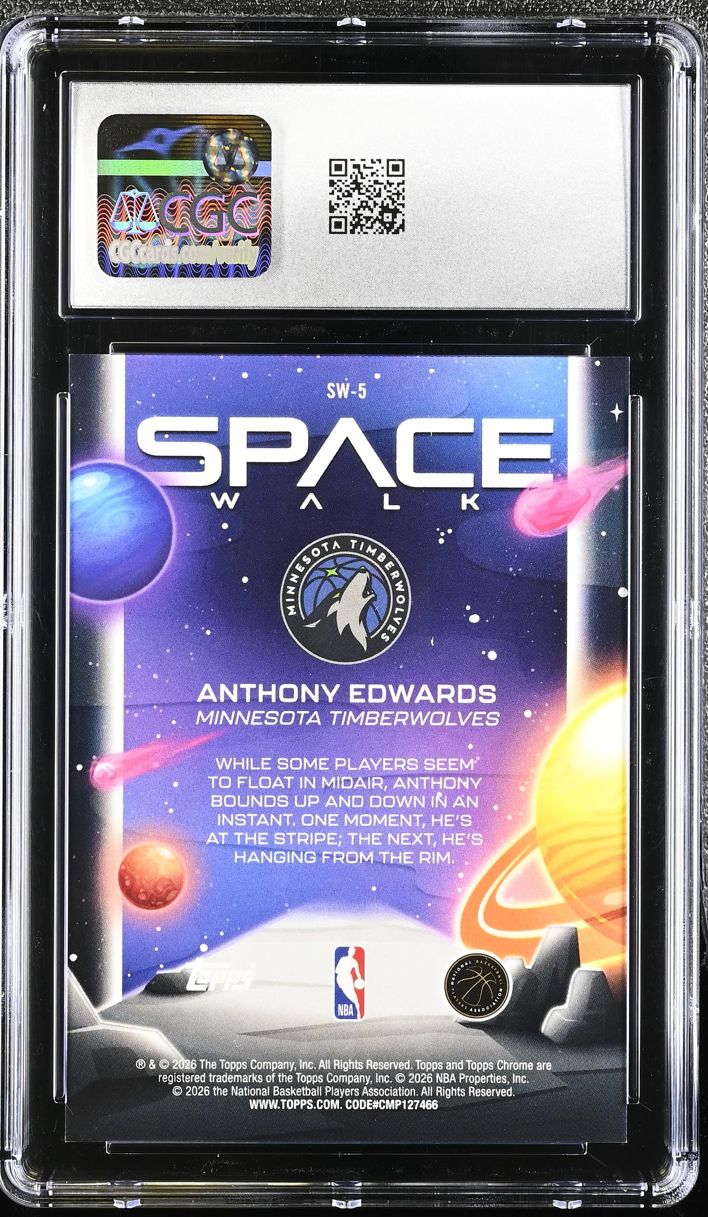 2025-26 Cosmic Chrome Space Walk #SW-5 Anthony Edwards