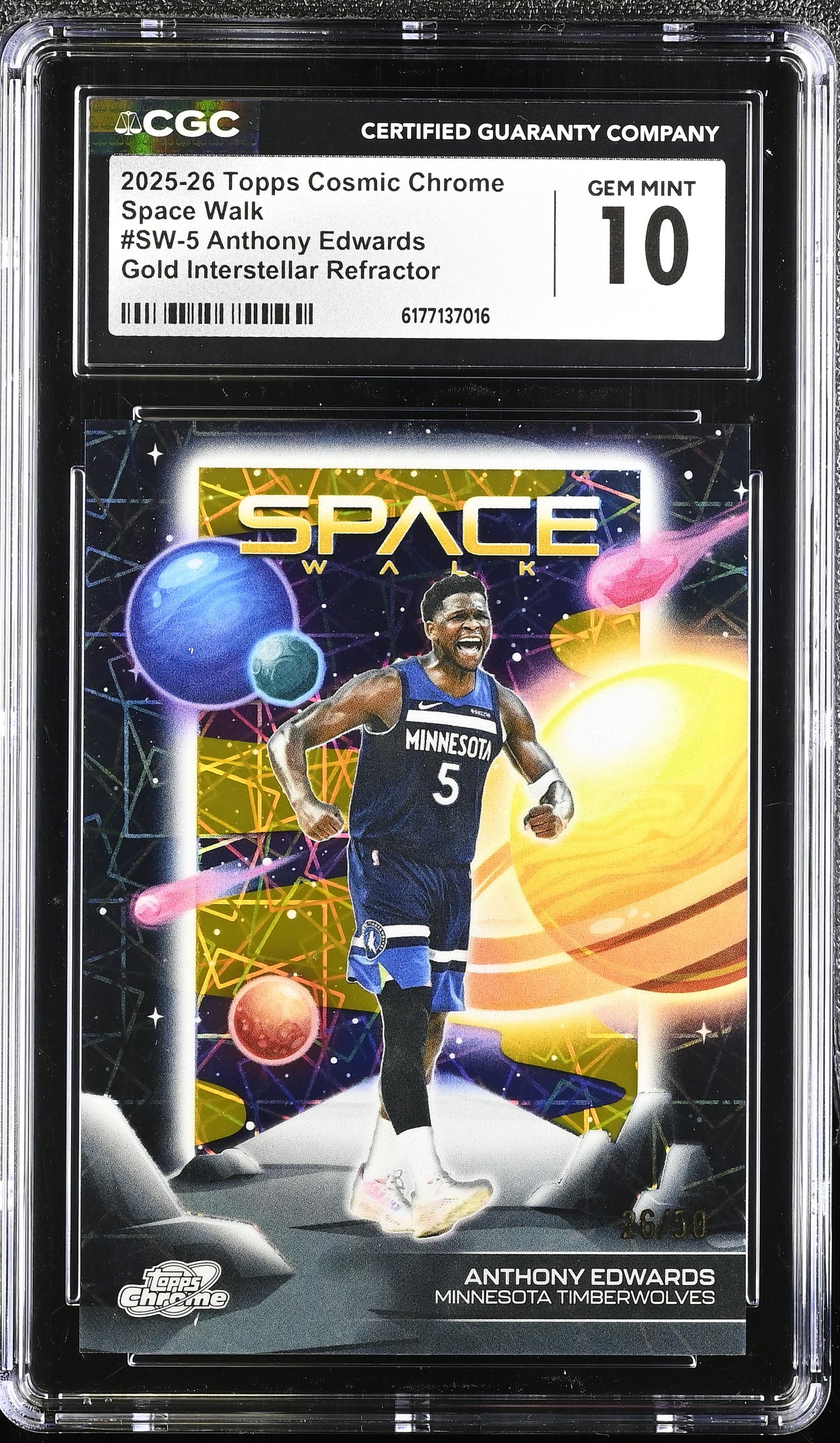 2025-26 Cosmic Chrome Space Walk #SW-5 Anthony Edwards