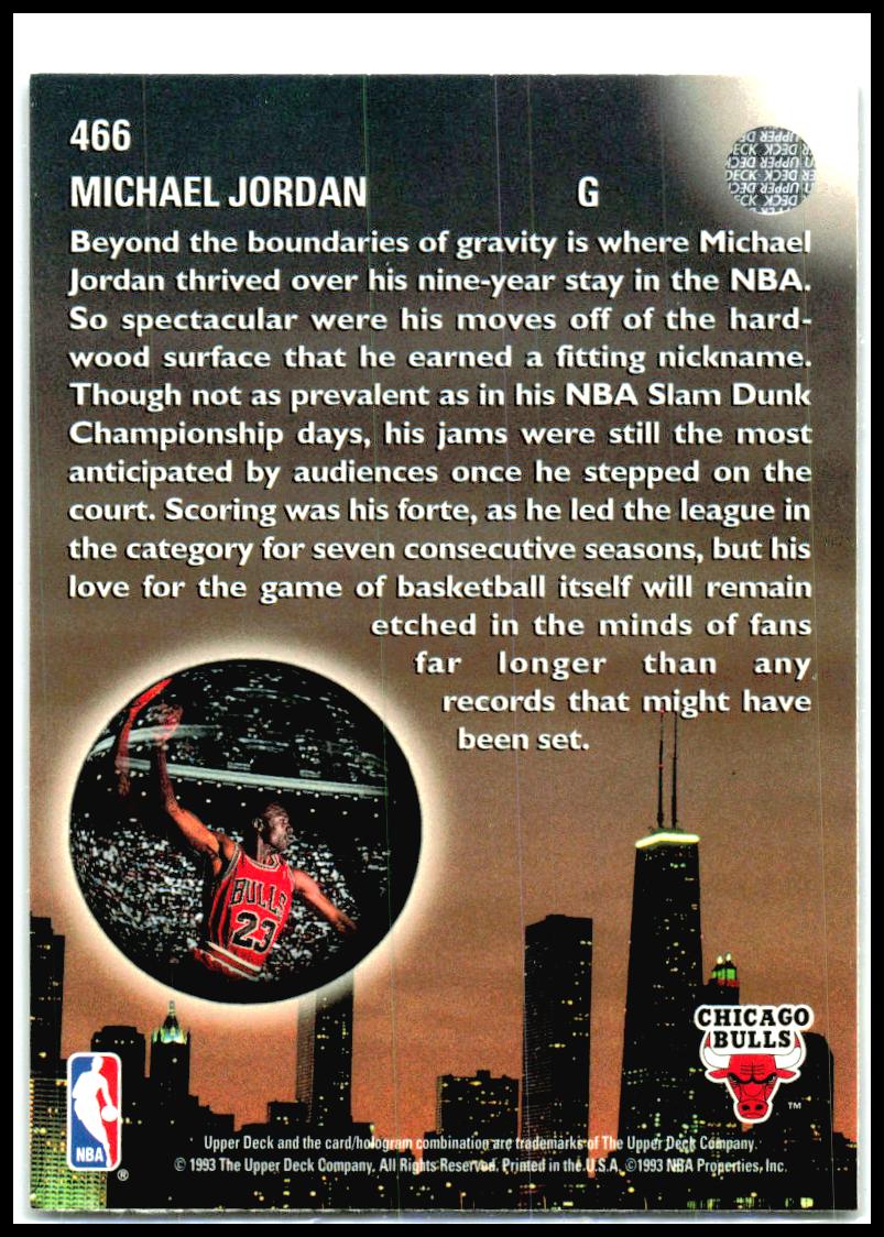 1993-94 Upper Deck #466 Michael Jordan Chicago Bulls