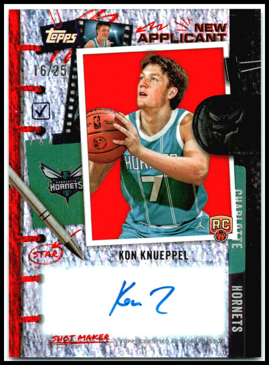 2025-26 Topps New Applicants Auto Orange #NA-KK Kon Knueppel #/25 Hornets