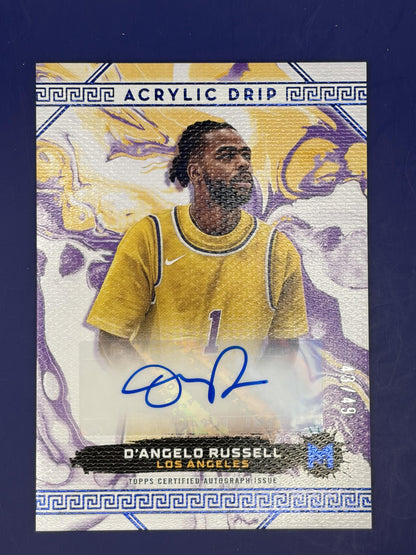 2023-24 Topps Motif Acrylic Drip Auto Ultramarine Blue # D'Angelo Russell AU