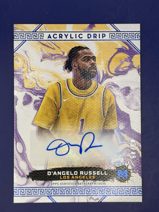 2023-24 Topps Motif Acrylic Drip Auto Ultramarine Blue # D'Angelo Russell AU