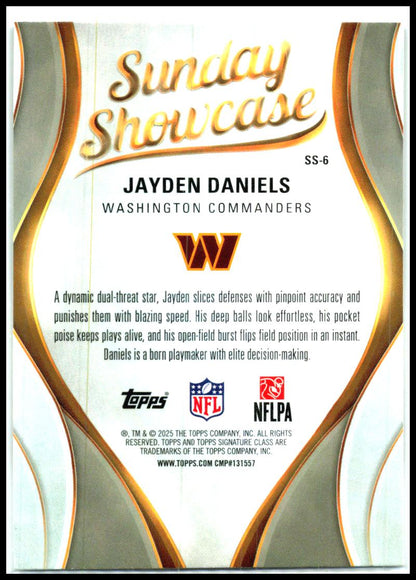 2025 Topps Signature Class Sunday Showcase Lime Green #SS-6 Jayden Daniels