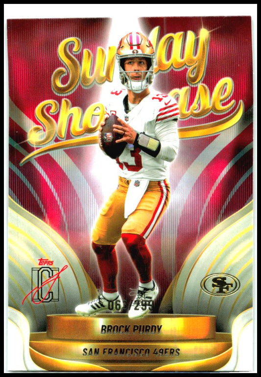 2025 Topps Signature Class Sunday Showcase Coral #SS-13 Brock Purdy 49ers
