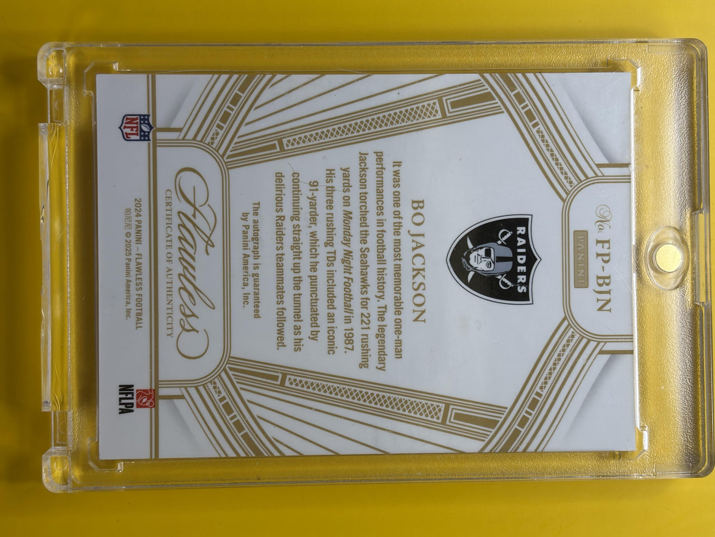 2024 Panini Flawless Flawless Perform Red Auto #/15 #FP-BJN Bo Jackson AU