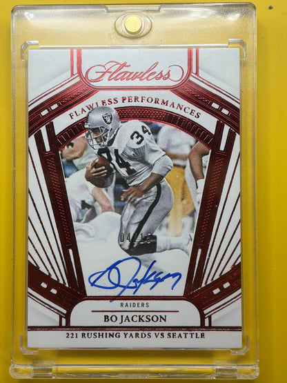 2024 Panini Flawless Flawless Perform Red Auto #/15 #FP-BJN Bo Jackson AU