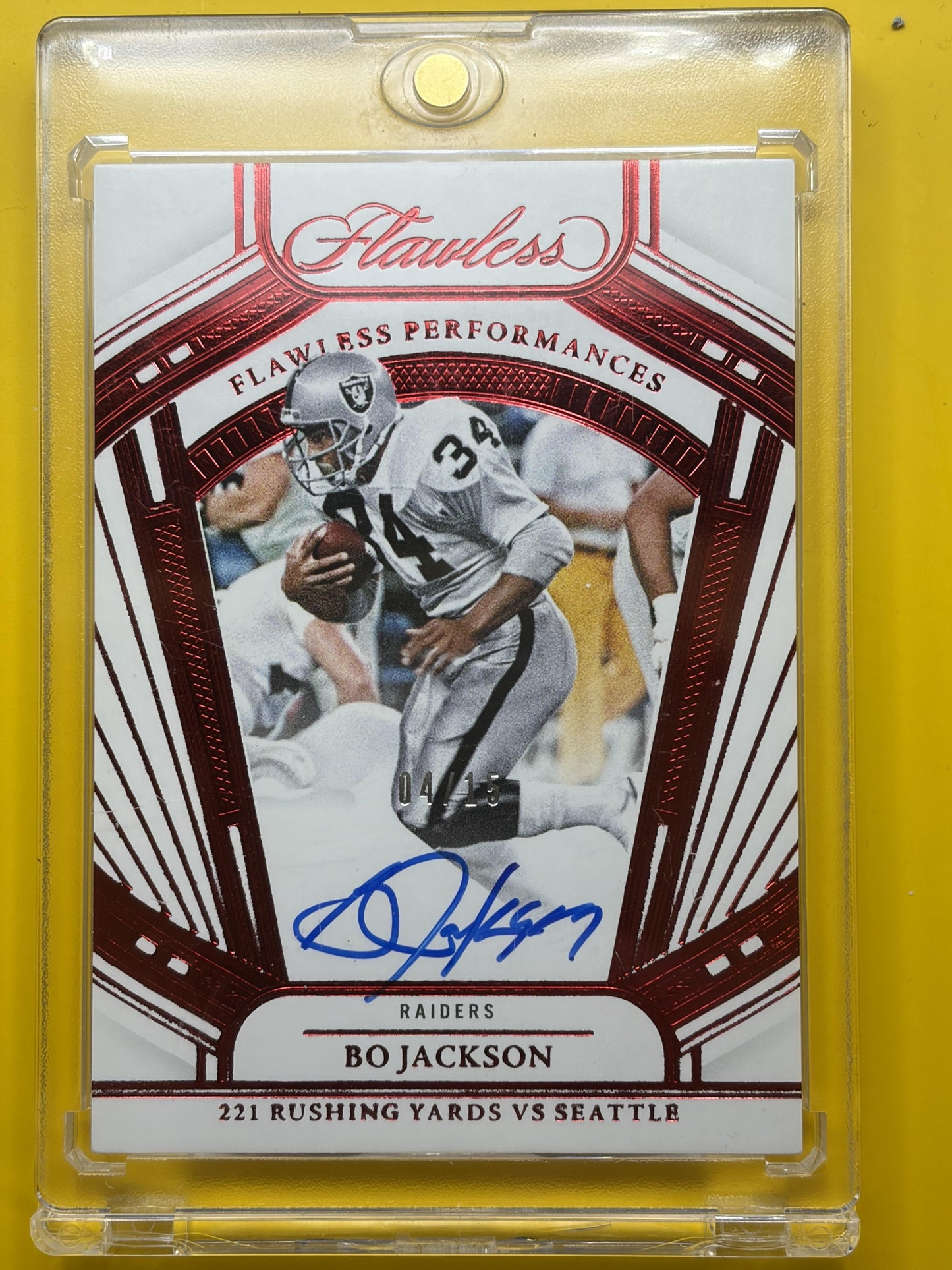 2024 Panini Flawless Flawless Perform Red Auto #/15 #FP-BJN Bo Jackson AU