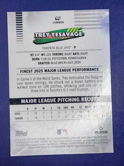 2026 Topps Finest Orange Geometric /25 #96 Trey Yesavage