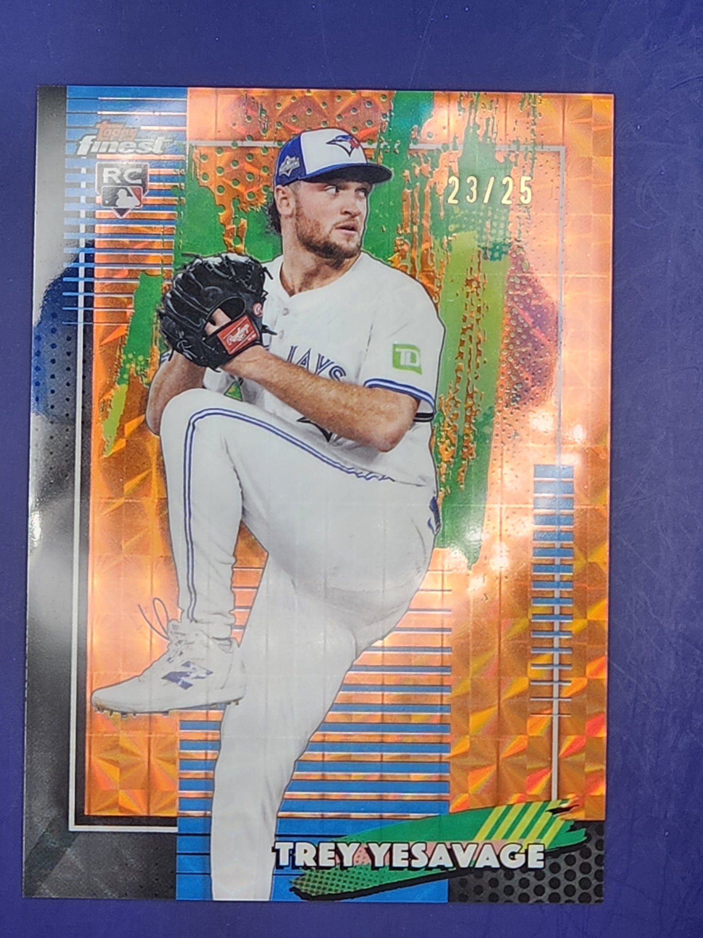 2026 Topps Finest Orange Geometric /25 #96 Trey Yesavage