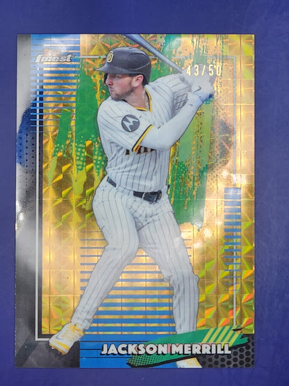 2026 Topps Finest Gold Geometric /50 #70 Jackson Merrill San Diego Padres
