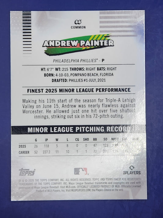 2026 Topps Finest Pink #/250 #86 Andrew Painter