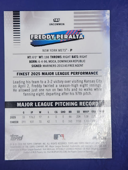 2026 Topps Finest Geometric Refractor #185 Freddy Peralta