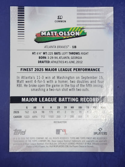 2026 Topps Finest Refractor #28 Matt Olson