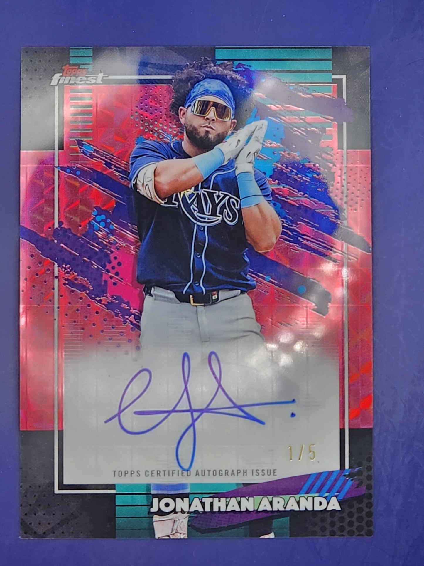 2026 Topps Finest Auto Red Geometric /5 #FA-JA Jonathan Aranda