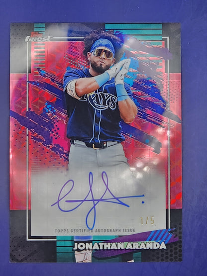 2026 Topps Finest Auto Red Geometric /5 #FA-JA Jonathan Aranda