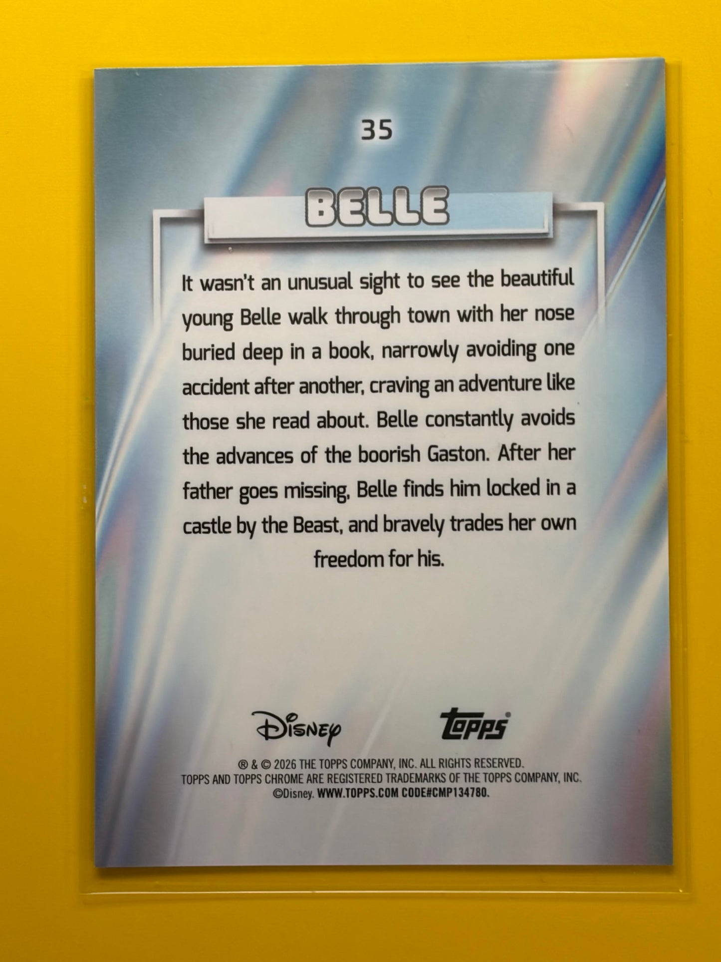 2026 Topps Chrome Disney Blue Wave Refractor /150 #35 Belle