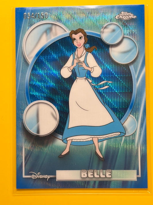 2026 Topps Chrome Disney Blue Wave Refractor /150 #35 Belle