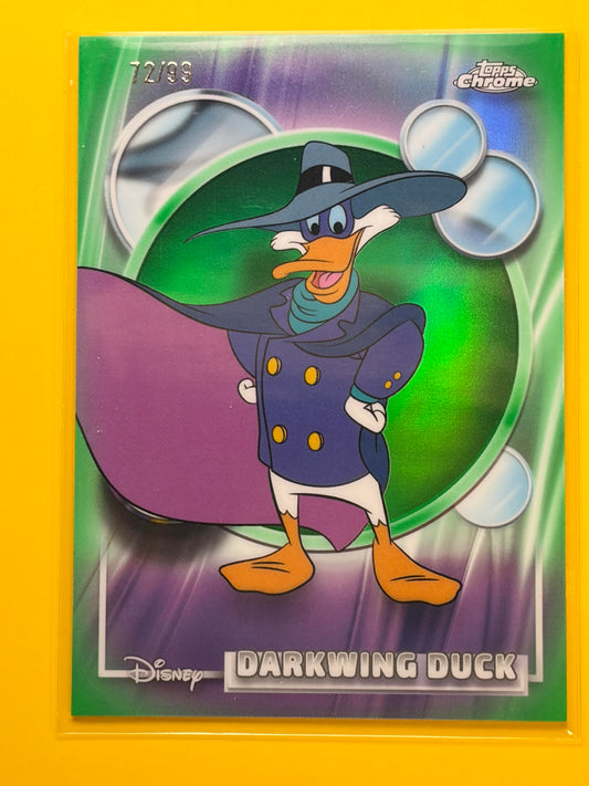 2026 Topps Chrome Disney Green Refractor /99 #135 Darkwing Duck