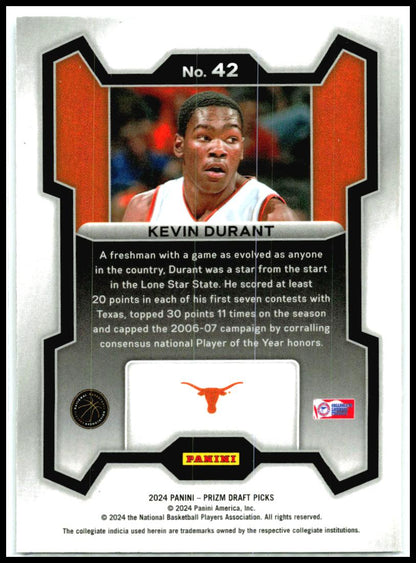 2024 Panini Prizm Draft Picks #42 Kevin Durant Texas Longhorns