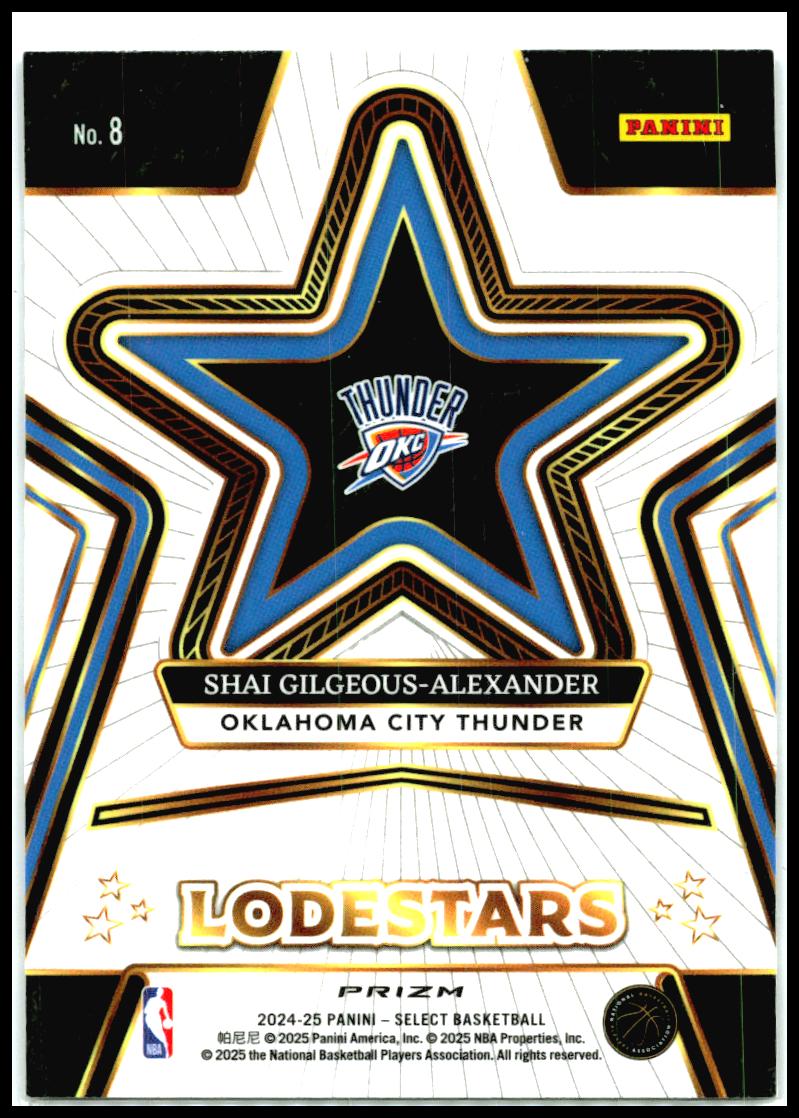 2024-25 Panini Select Lodestars Silver Prizms #8 Shai Gilgeous-Alexander Thunder